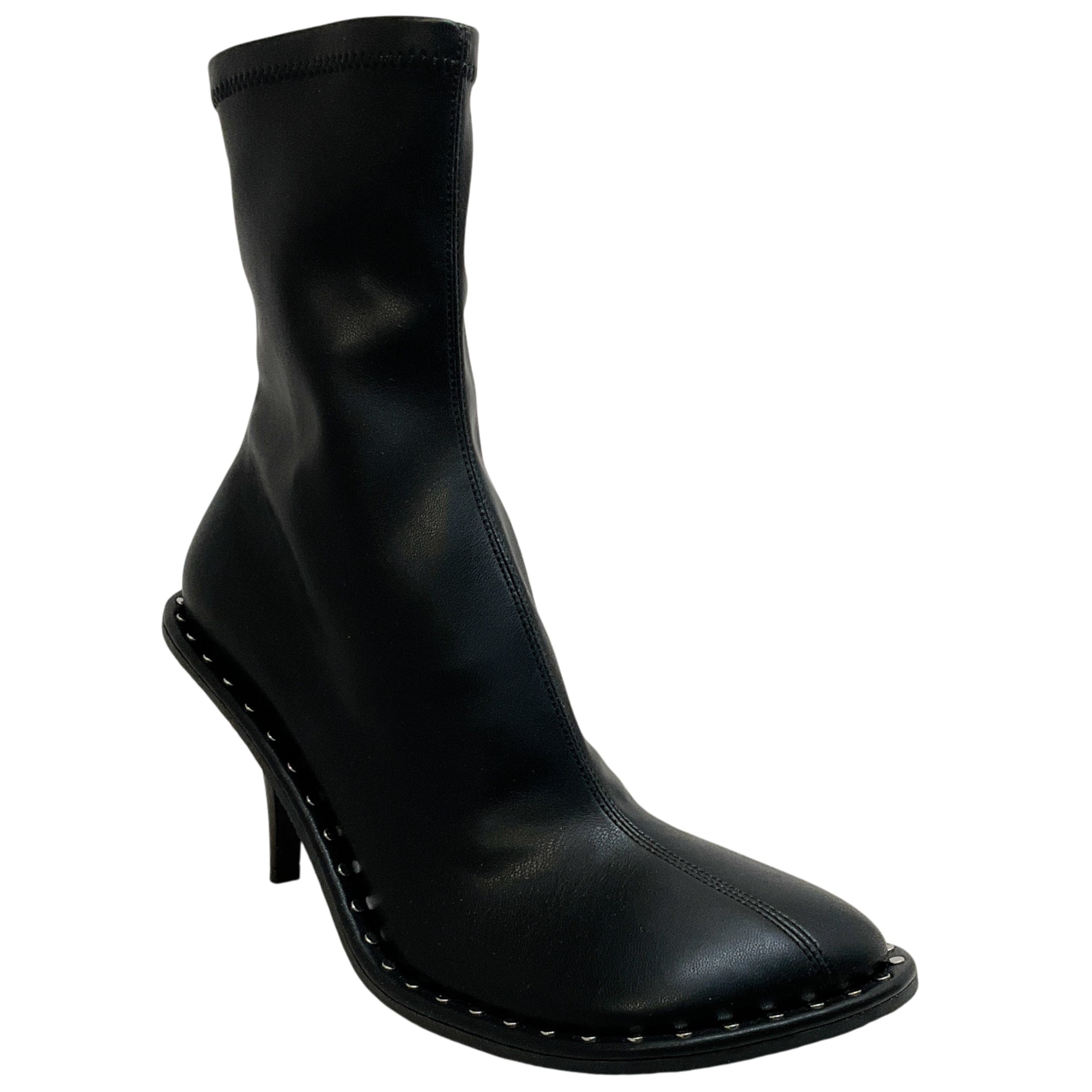 Stella McCartney Black Leather Rydet Stretch Boots with Studs

