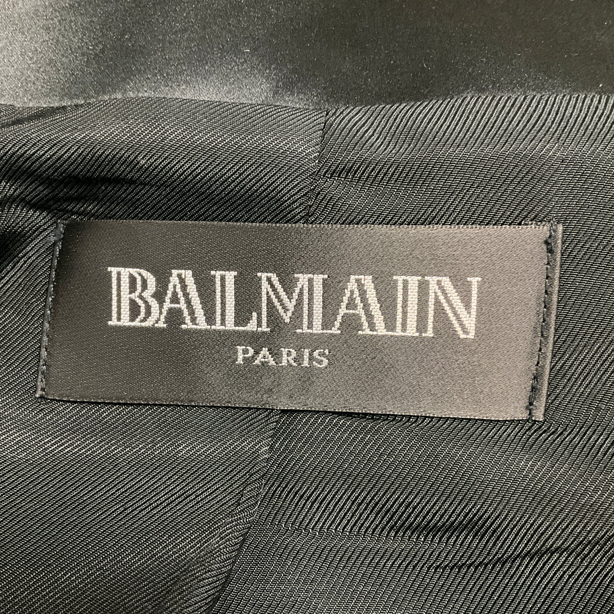 Balmain Black Structured Wool and Linen Blazer