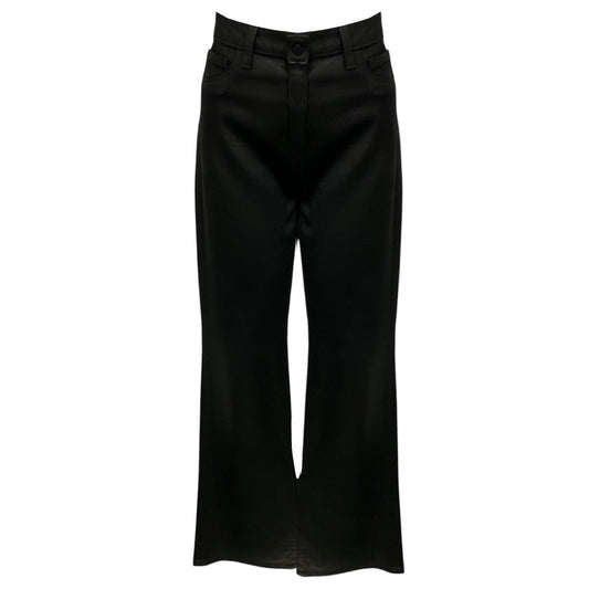 L'Agence Black Noir Coated Oriana High Rise Straight Jeans