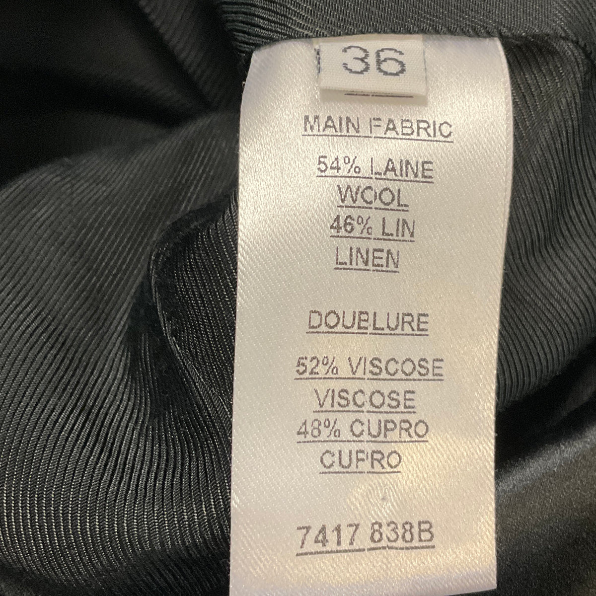 Balmain Black Structured Wool and Linen Blazer