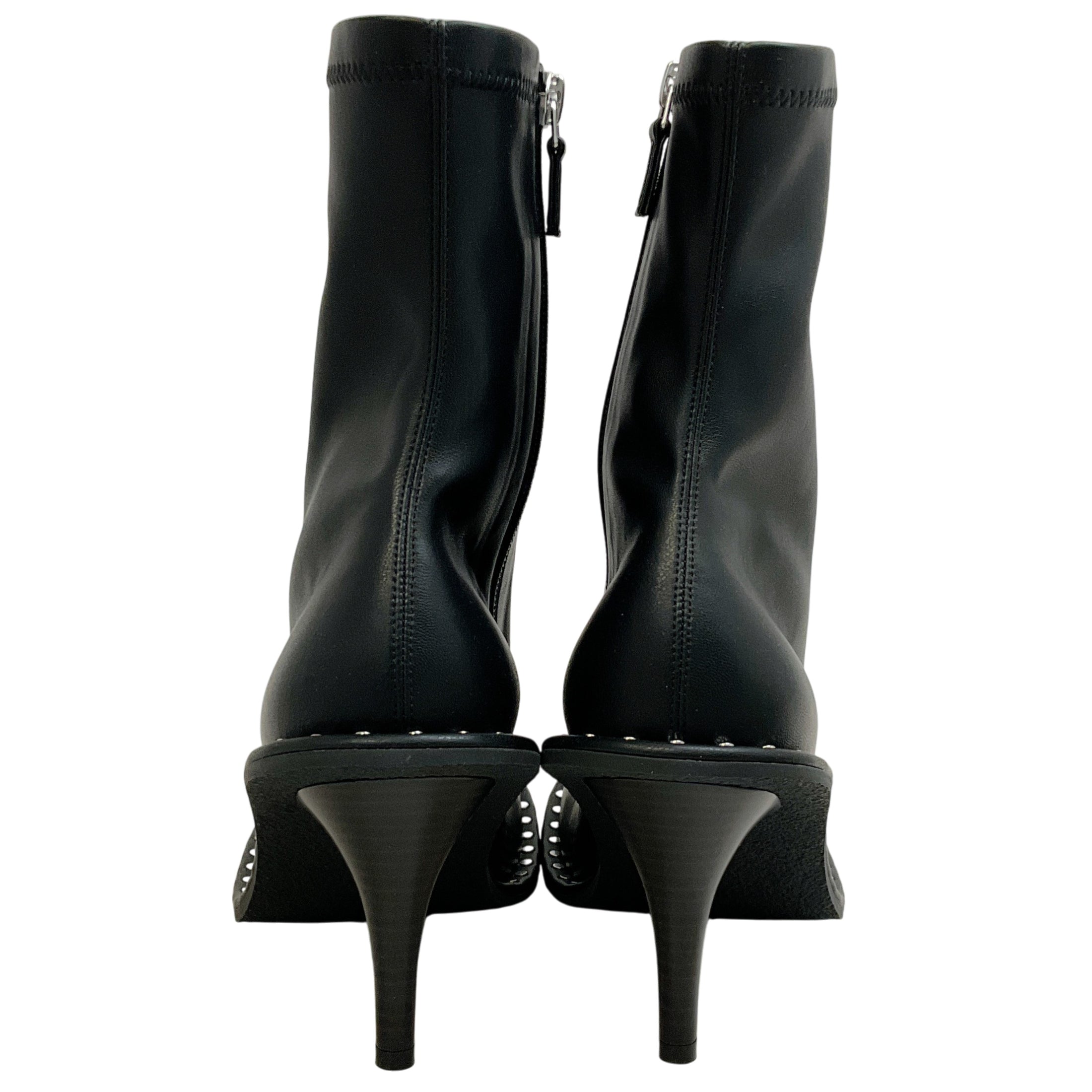 Stella McCartney Black Leather Ryder Stretch Boots with Studs