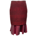 Load image into Gallery viewer, Moschino Cheap and Chic Red / Burgundy Flared Houndstooth Plaid Jacquard Skirt
