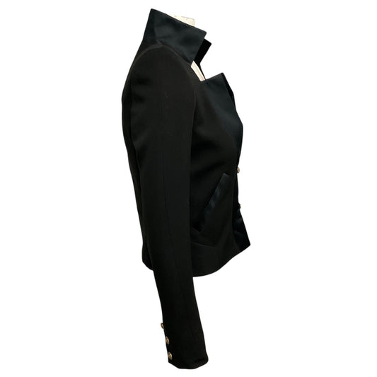 Balmain Black Structured Wool and Linen Blazer