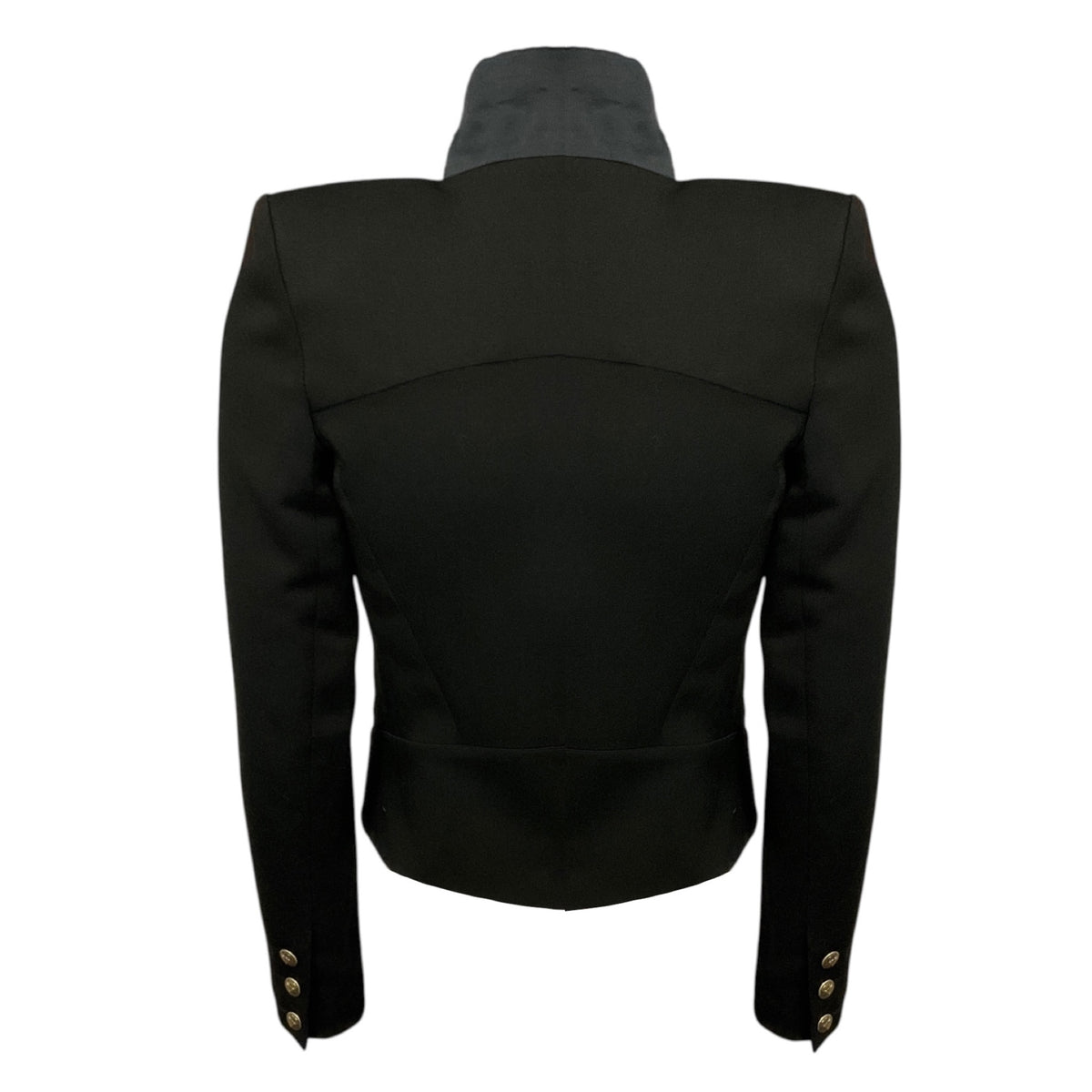 Balmain Black Structured Wool and Linen Blazer