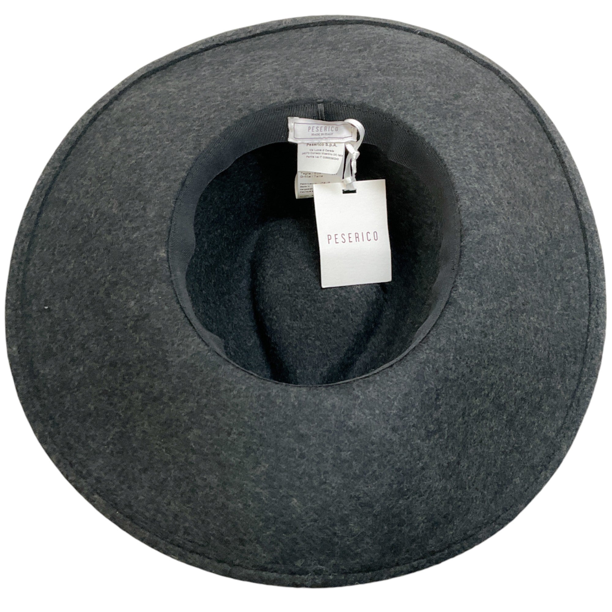 Peserico Graphite Wool Felt Wide Brim Fedora