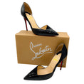 Load image into Gallery viewer, Christian Louboutin Black Patent Leather and Suede Tac Clac 100 Pumps
