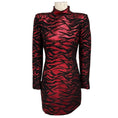 Load image into Gallery viewer, Balmain Red / Black Metallic Animal Print Mini Cocktail Dress
