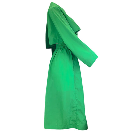 Maison Rabih Kayrouz Green Backless Nylon Trench Coat