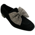 Load image into Gallery viewer, Laurence Dacade Black Suede Angela Loafers with Crystal Embellished Bow

