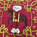 Load image into Gallery viewer, Hermes Red / Gold Multi Palefroi Square Silk Twill Scarf
