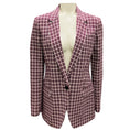 Load image into Gallery viewer, Burberry Burgundy Check Cotton Blazer Jacket
