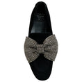 Load image into Gallery viewer, Laurence Dacade Black Suede Angela Loafers with Crystal Embellished Bow

