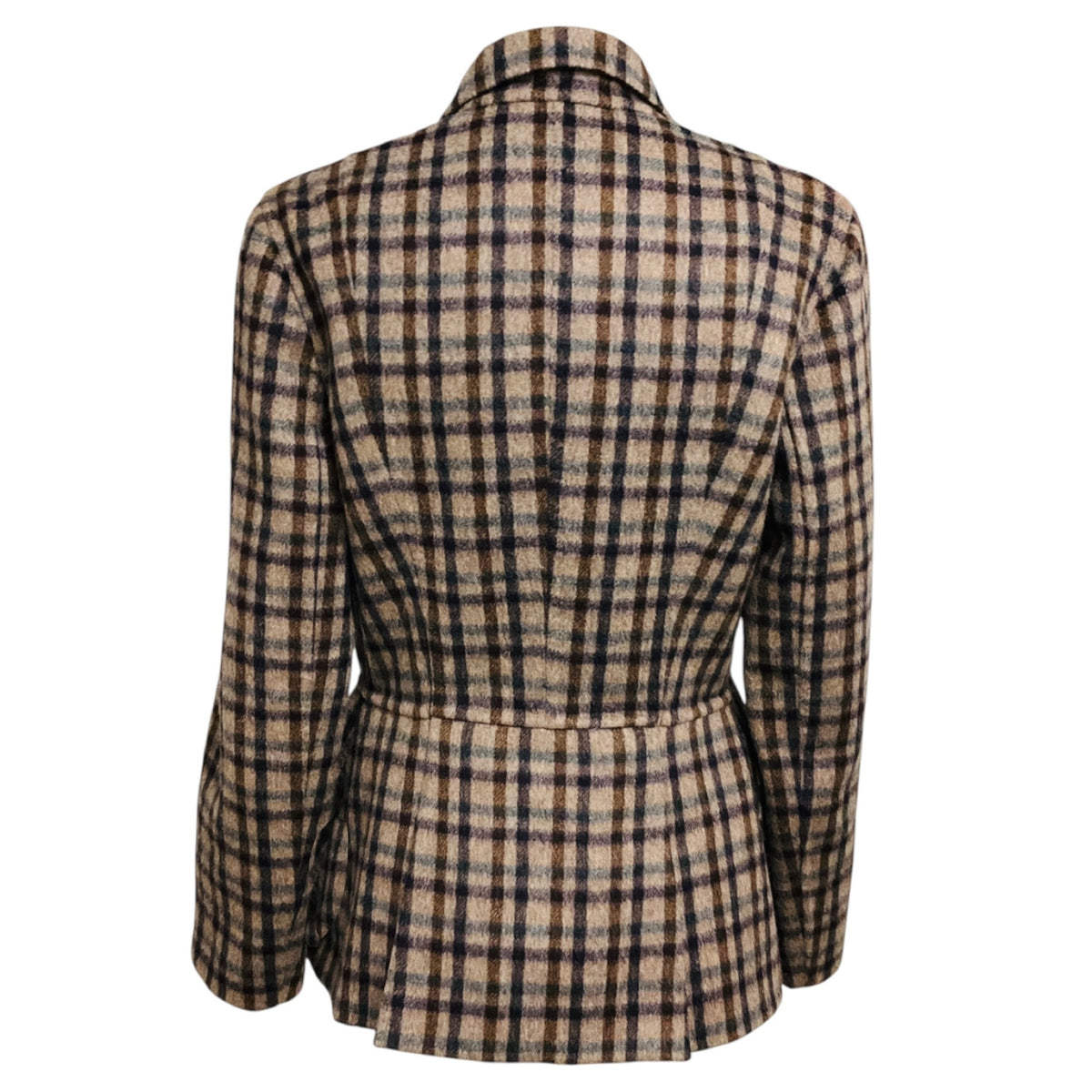 Christian Dior Taupe / Brown Multi Wool and Alpaca Check Blazer