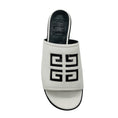 Load image into Gallery viewer, Givenchy White 4G Logo Cut Out Leather Flat Mule Slide Sandals
