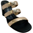 Load image into Gallery viewer, Casadei Gold / Black Block Heel Sandals

