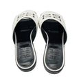 Load image into Gallery viewer, Givenchy White 4G Logo Cut Out Leather Flat Mule Slide Sandals
