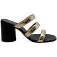 Load image into Gallery viewer, Casadei Gold / Black Block Heel Sandals
