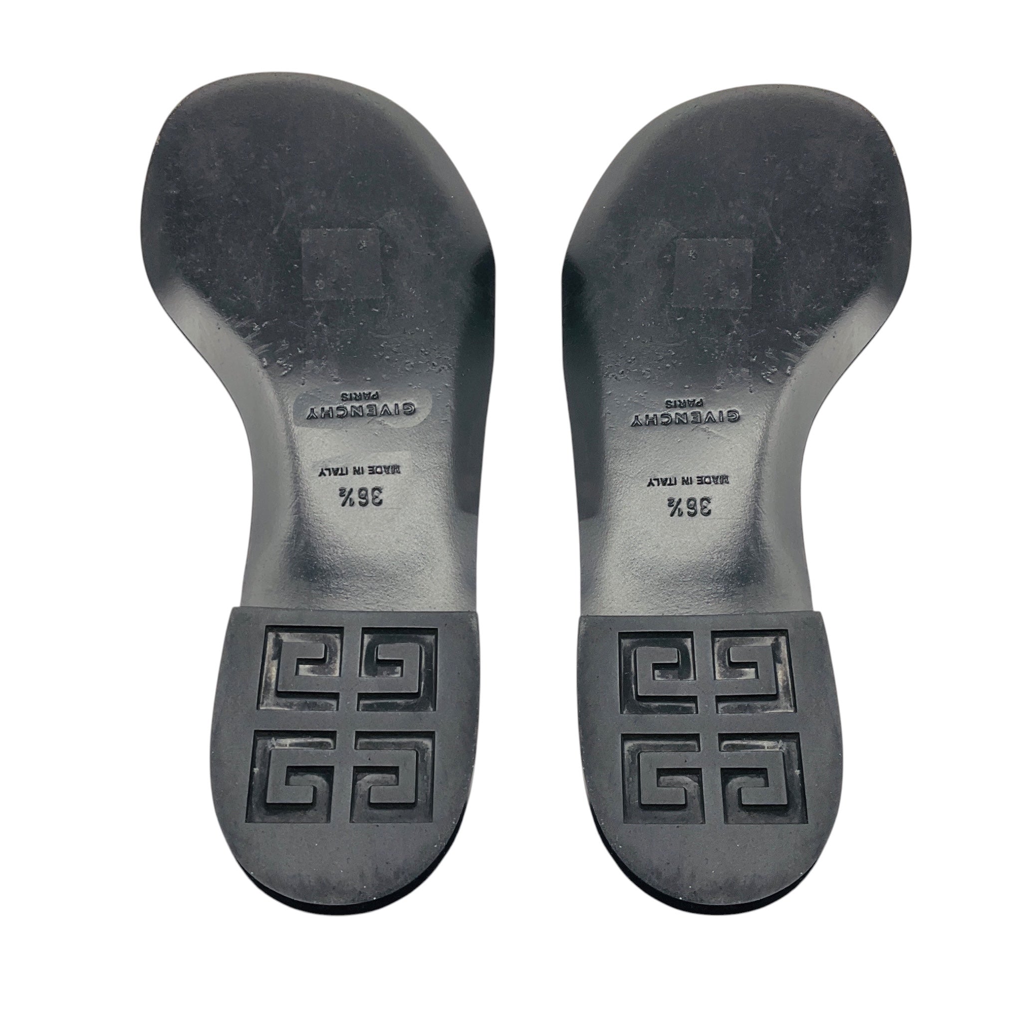 Givenchy White 4G Logo Cut Out Leather Flat Mule Slide Sandals