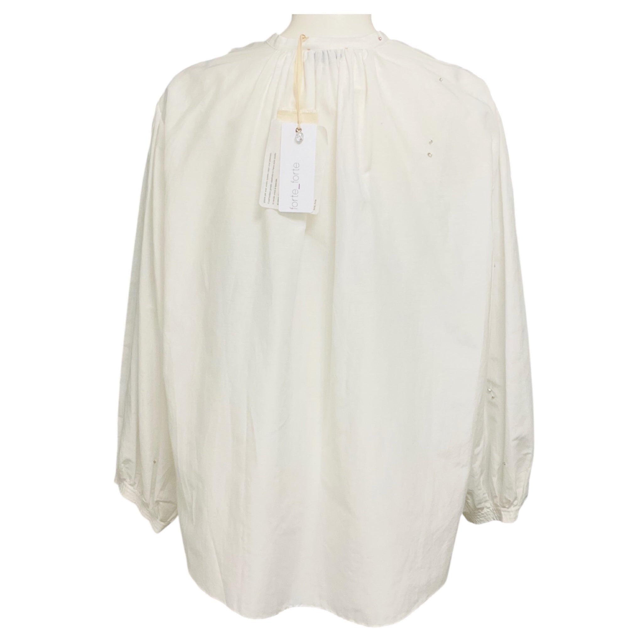 forte_forte White Blanco Carousel des Sylphes Embroidery Voile Shirt