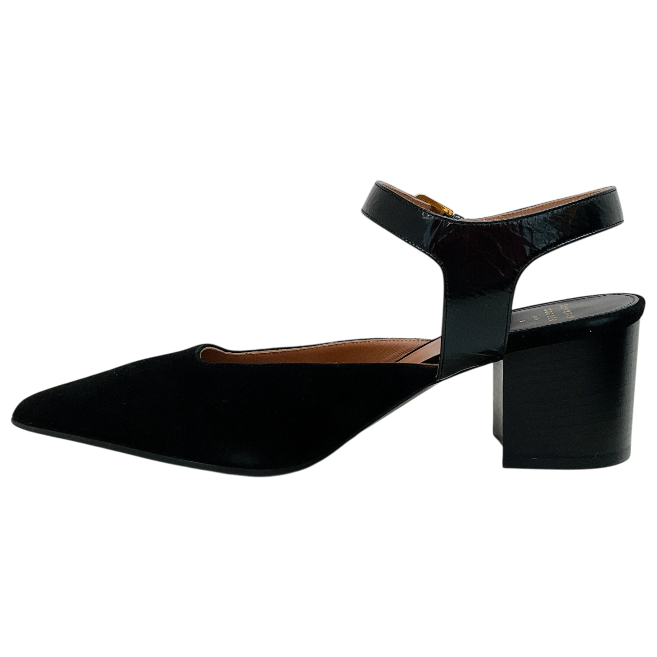 Laurence Dacade Black Suede Kane Ankle Strap Pumps