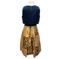 Load image into Gallery viewer, Carolina Herrera Navy Blue / Gold Metallic Sleeveless Jacquard Dress
