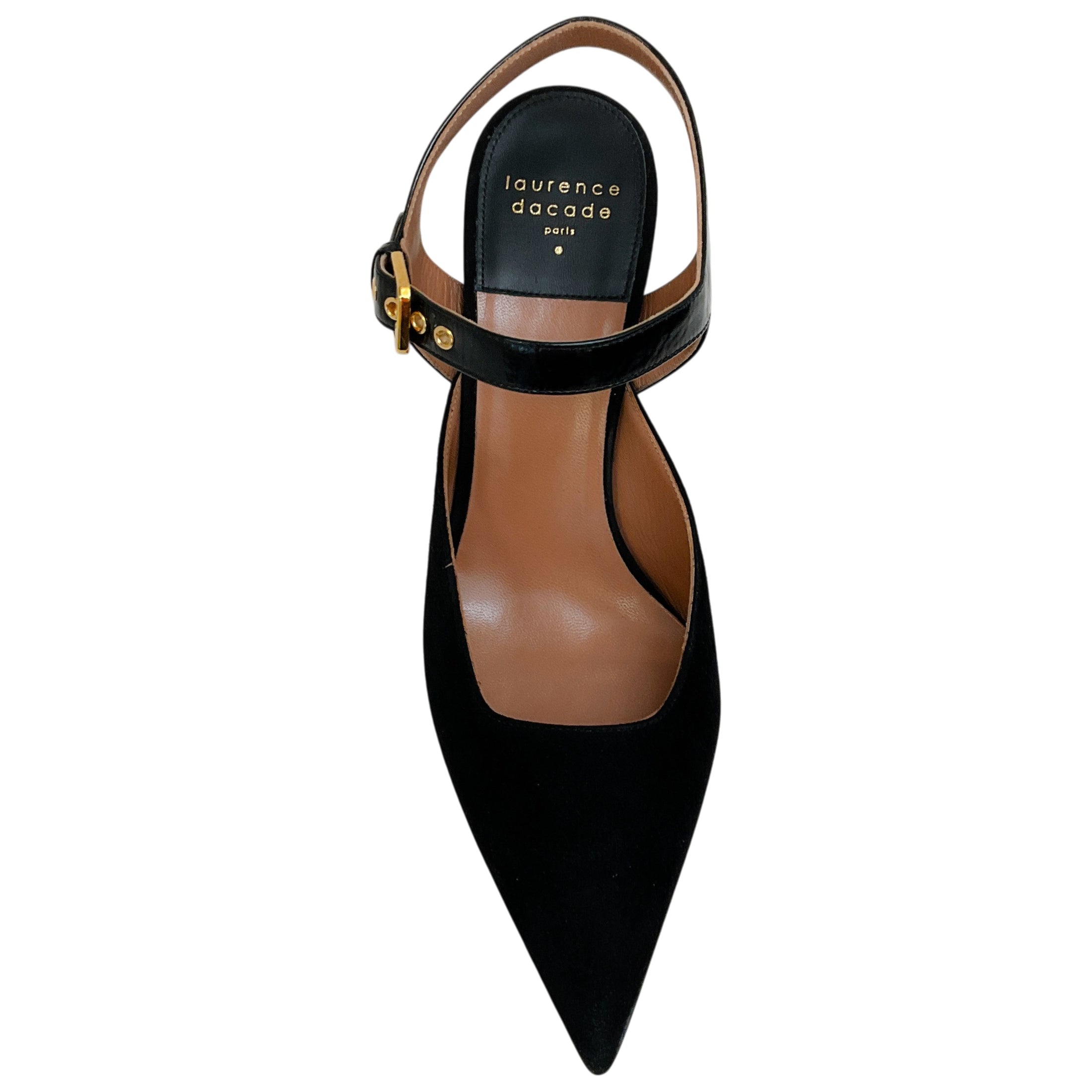 Laurence Dacade Black Suede Kane Ankle Strap Pumps