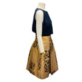 Load image into Gallery viewer, Carolina Herrera Navy Blue / Gold Metallic Sleeveless Jacquard Dress
