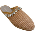 Load image into Gallery viewer, Casadei Toffee Rattan Capalbio Crystal Slides

