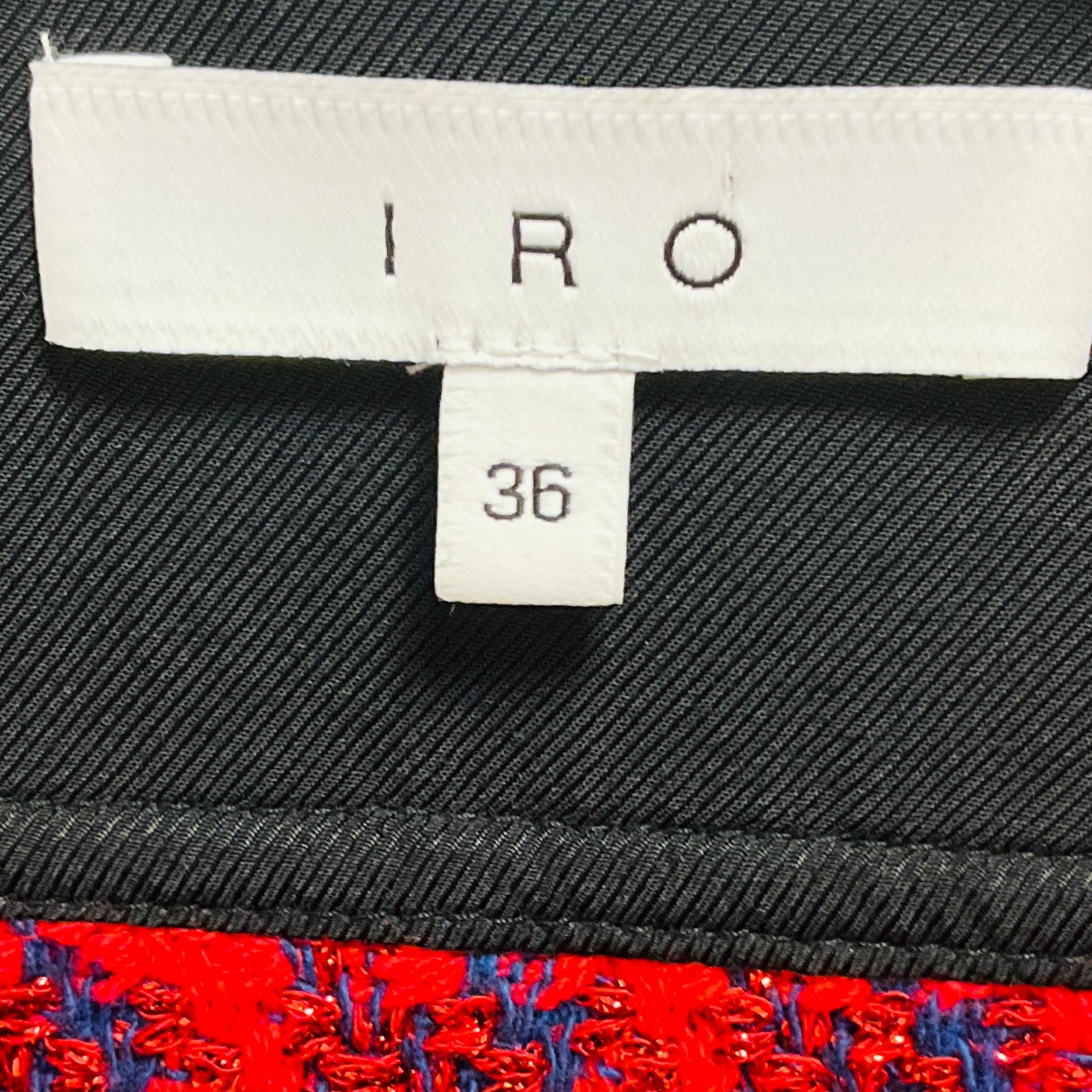 Iro Red / Blue Quilombe Metallic Frayed Tweed Blazer Jacket
