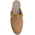 Load image into Gallery viewer, Casadei Toffee Rattan Capalbio Crystal Slides
