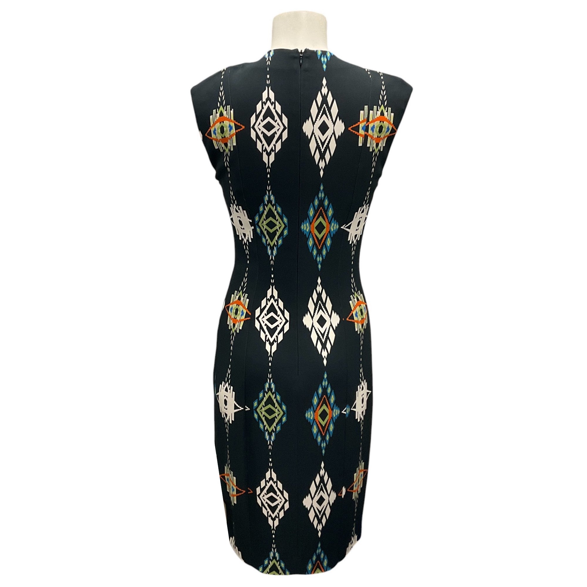 Etro Black Multi Printed Sleeveless Crepe Dress