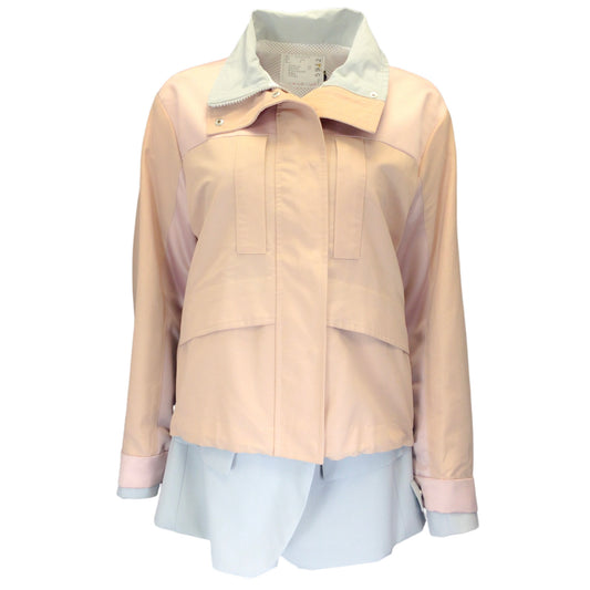 Sacai Blush Pink / Grey Layered Full Zip Jacket
