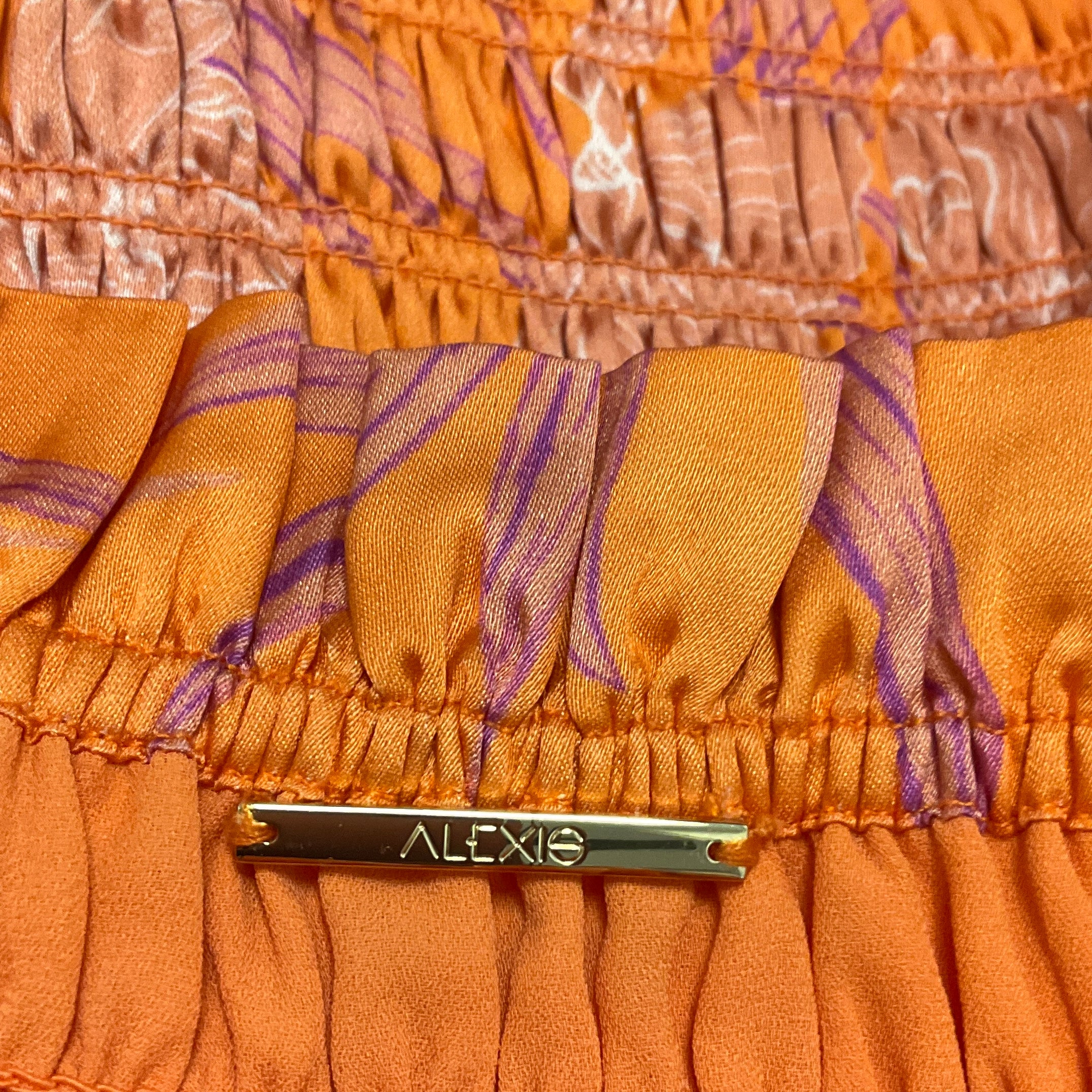 Alexis Orange Lipari Smocked Floral Mini Dress