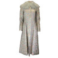 Load image into Gallery viewer, Pelush Pink / Silver Metallic Fur Collar Floral Brocade Coat
