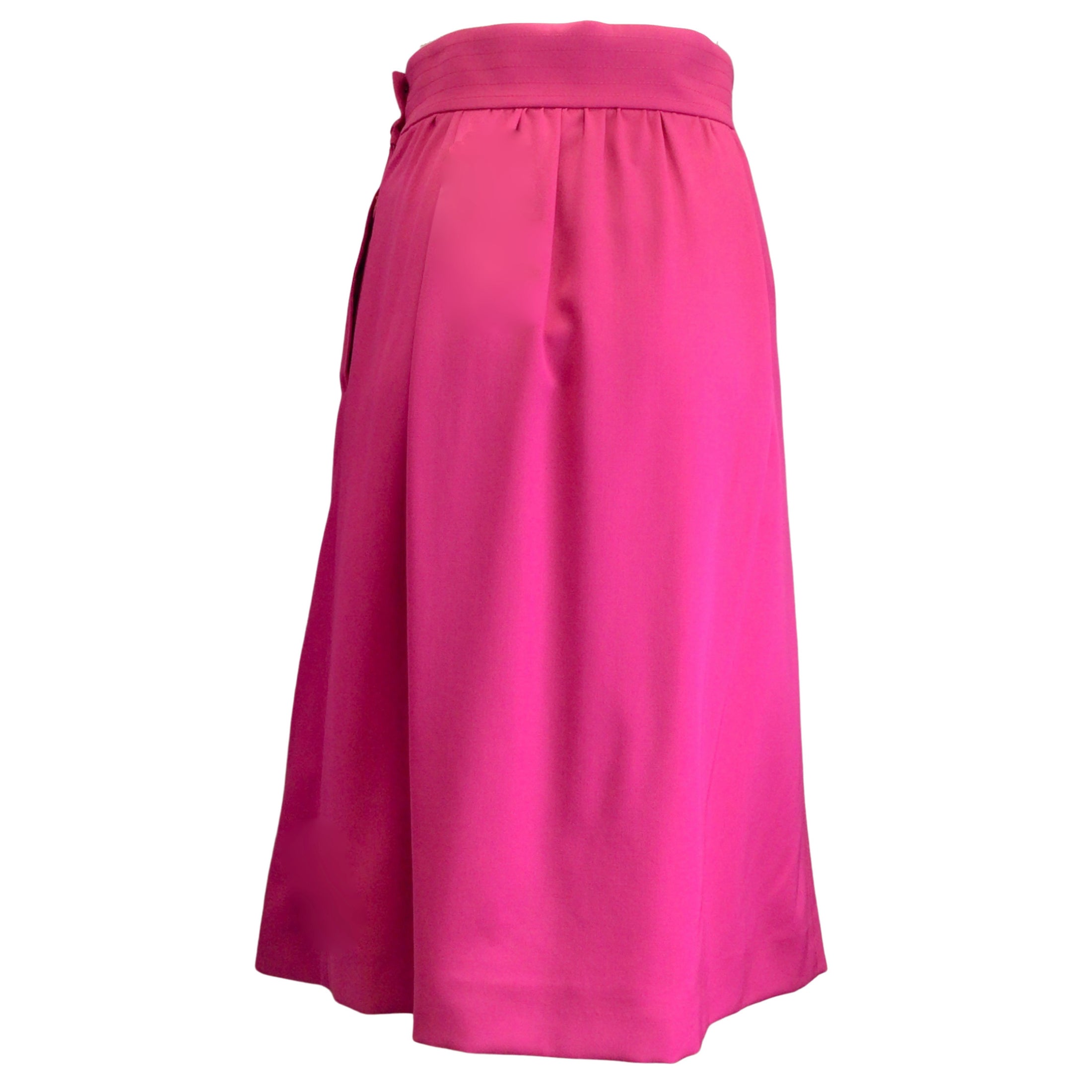 Moschino Couture Fuchsia Pink Wool Midi Skirt