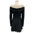 Load image into Gallery viewer, Carolina Herrera Black Scalloped Hem Long Sleeved Crepe Mini Dress
