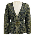 Load image into Gallery viewer, Gucci Olive Green / Black Runway Python Print Blazer Jacket with Belt
