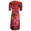 Load image into Gallery viewer, Erdem Fuchsia Pink / Orange Multi Printed Short Sleeved Silk Dress
