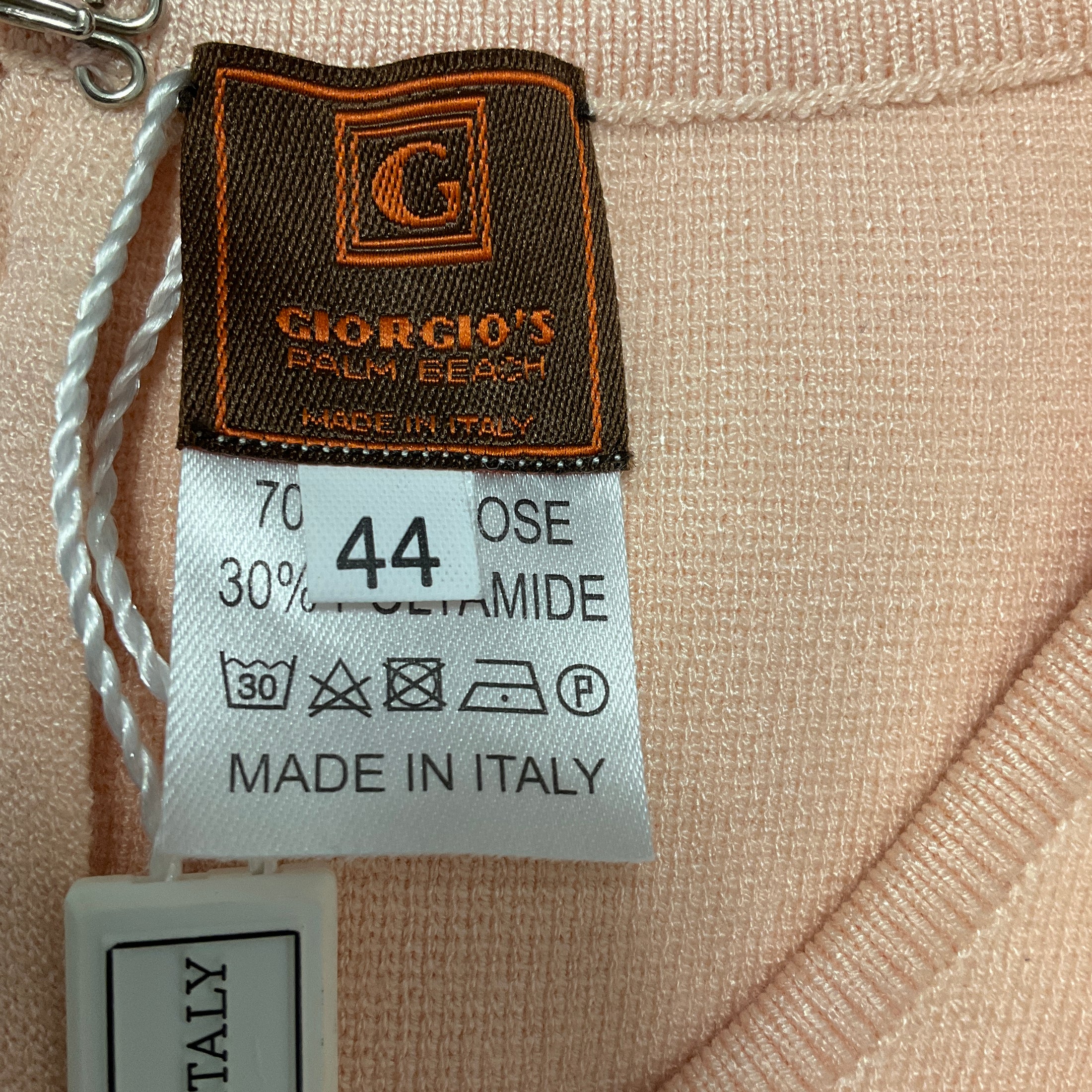 Giorgio's of Palm Beach Light Peach / Nudo Round Neck Sleeveless Knit Dress