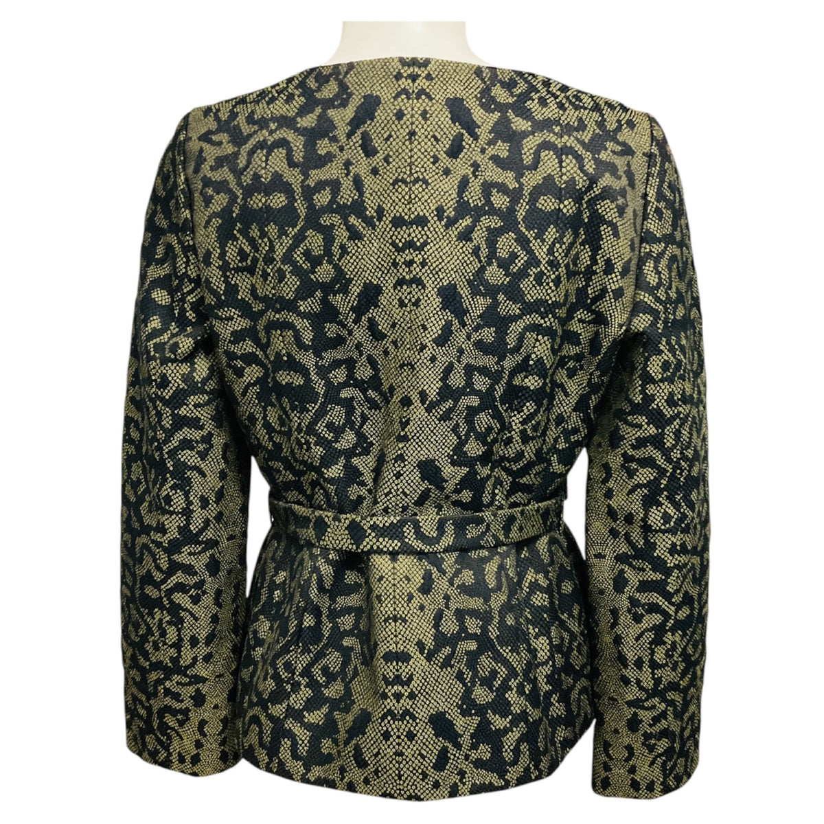 Gucci Olive Green / Black Runway Python Print Blazer Jacket with Belt