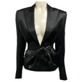Load image into Gallery viewer, Alexandre Vauthier Black Satin Open Jacket with Belt
