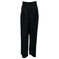 Load image into Gallery viewer, Alexandre Vauthier Black Satin Trimmed Wool Crepe Tuxedo Style Pants
