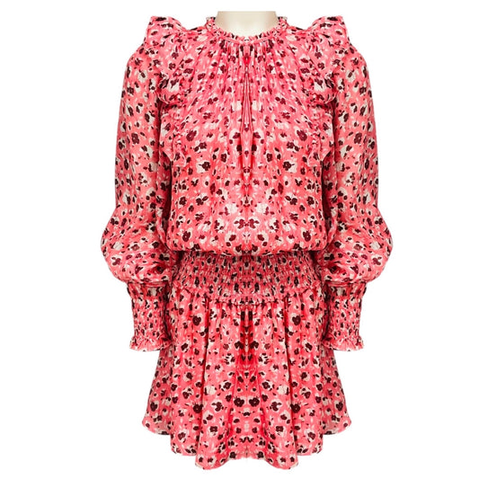 Ramy Brook Pink Penelope Printed Ruffle Mini Dress