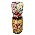Load image into Gallery viewer, Dolce & Gabbana White / Red / Gold Multi Floral Baroque Print Sleeveless Silk Cocktail Dress
