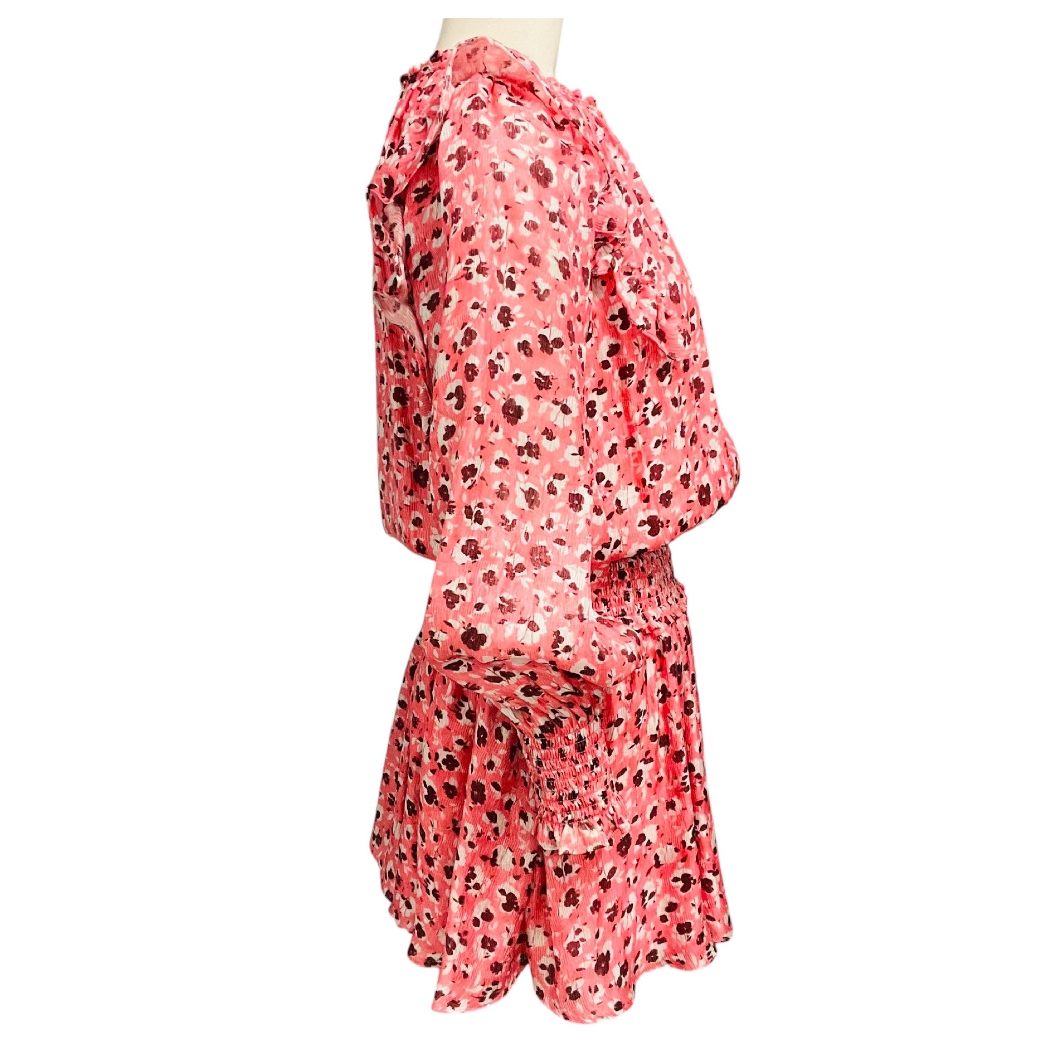 Ramy Brook Pink Penelope Printed Ruffle Mini Dress