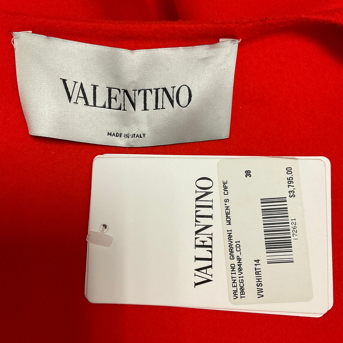 Valentino Orange Feather Trimmed Wool Cape