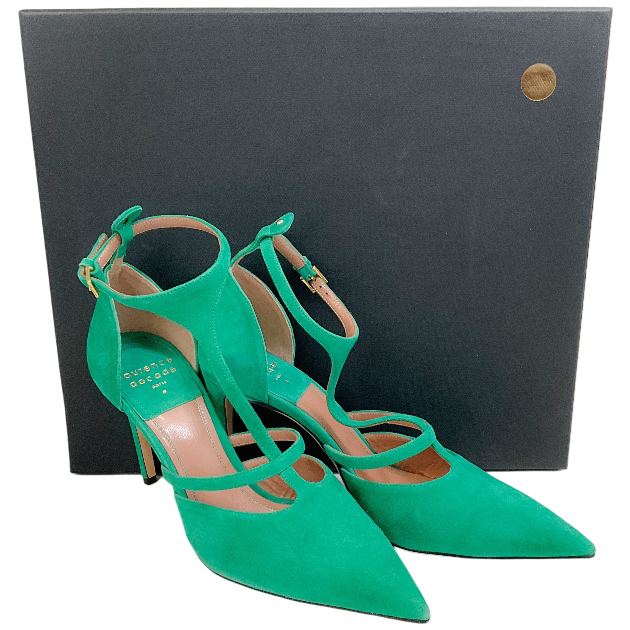 Laurence Dacade Green Suede Faye Pumps