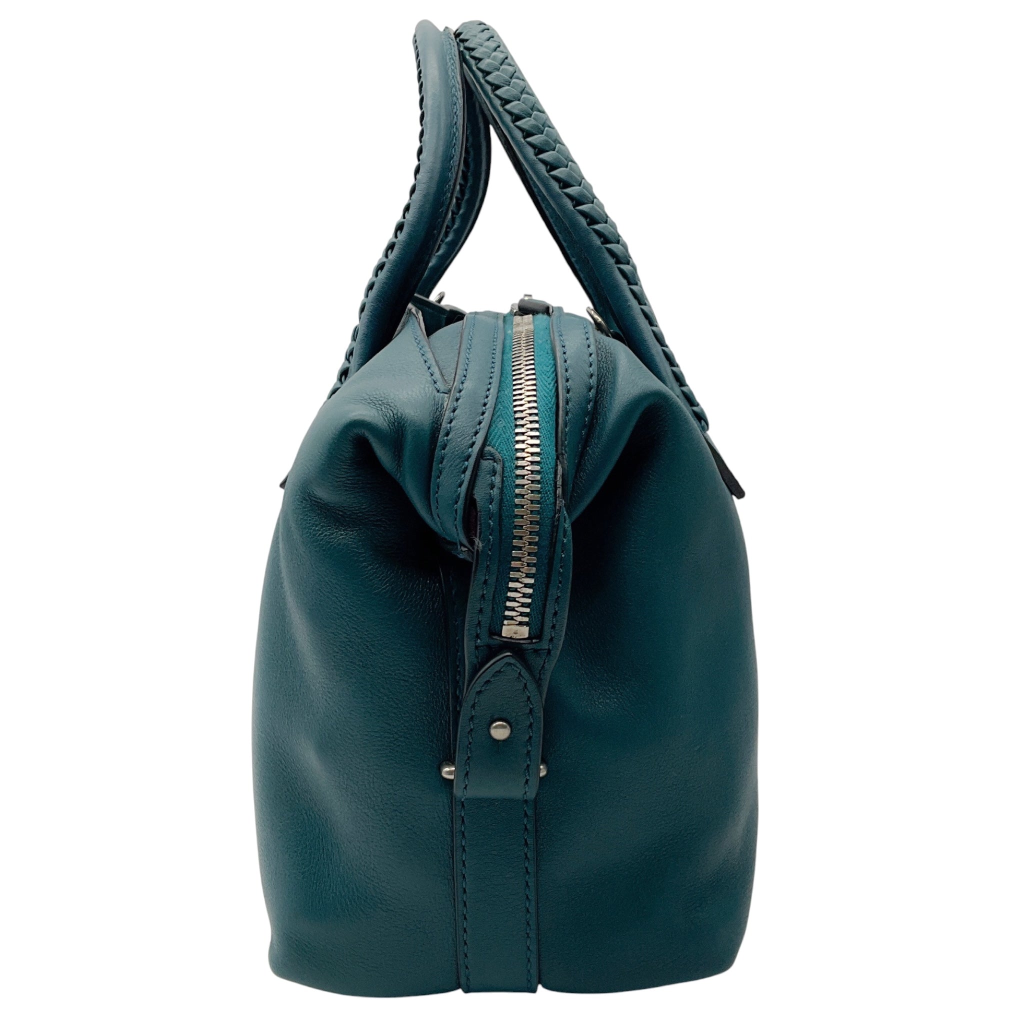 Metier Lost at Sea Teal Blue Verite City Small Handmade Italian Calfskin Leather Handbag
