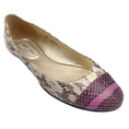 Load image into Gallery viewer, Jimmy Choo Tan / Purple Snakeskin Leather Flats
