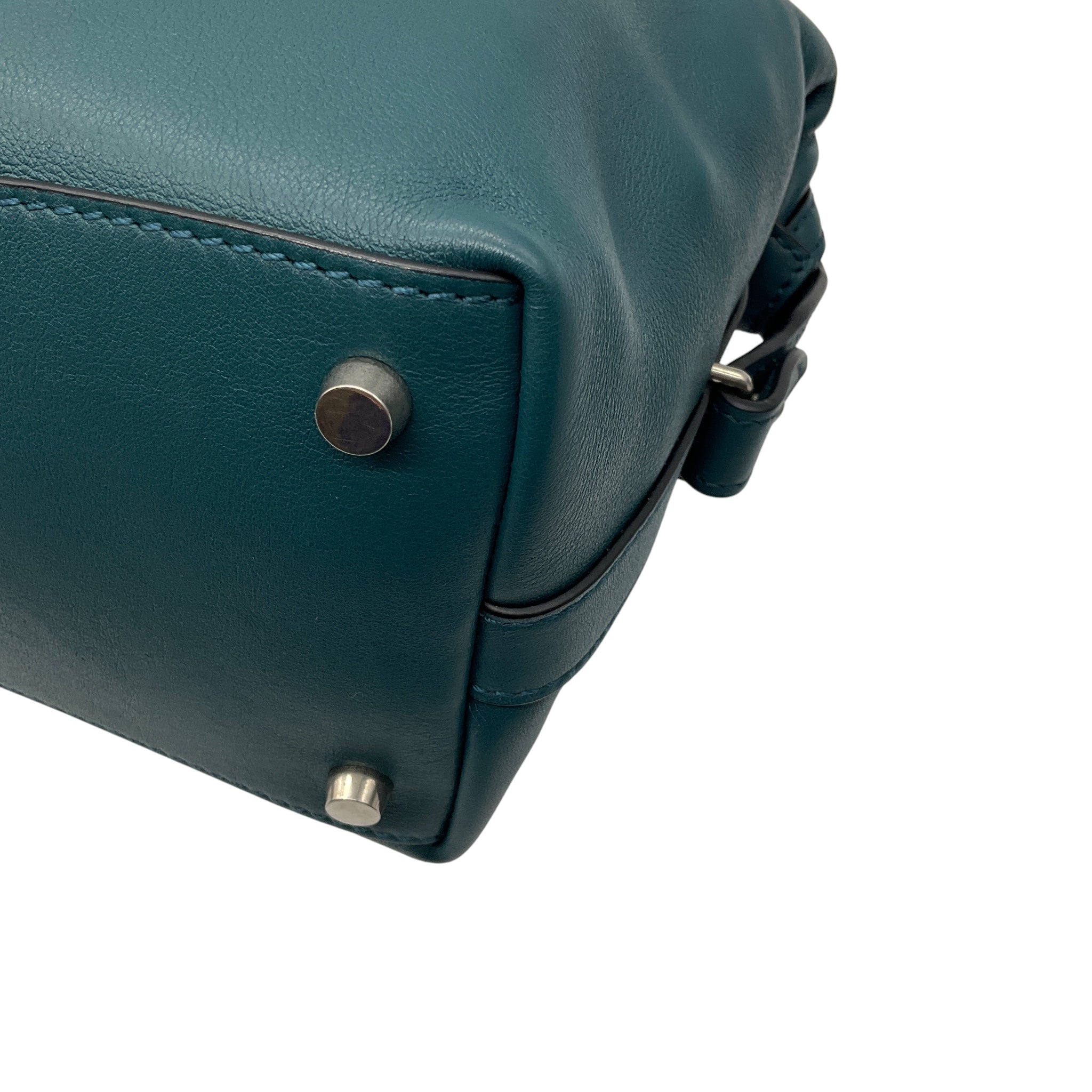 Metier Lost at Sea Teal Blue Verite City Small Handmade Italian Calfskin Leather Handbag